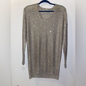 DKNYC Silver Mini Sweater Dress